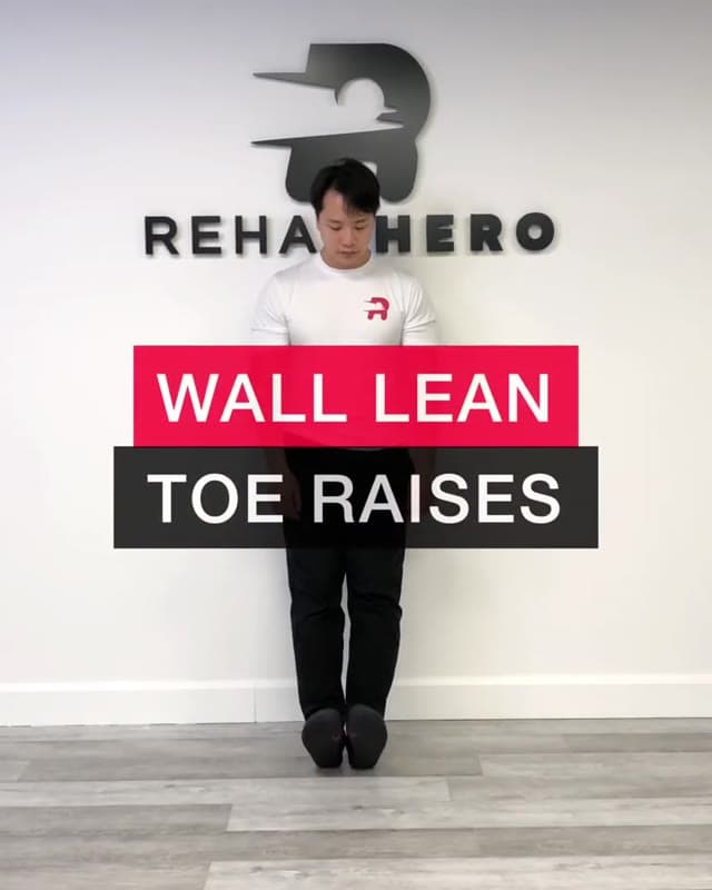 Wall lean toe raises - tibialis anterior strengthening - shin splints