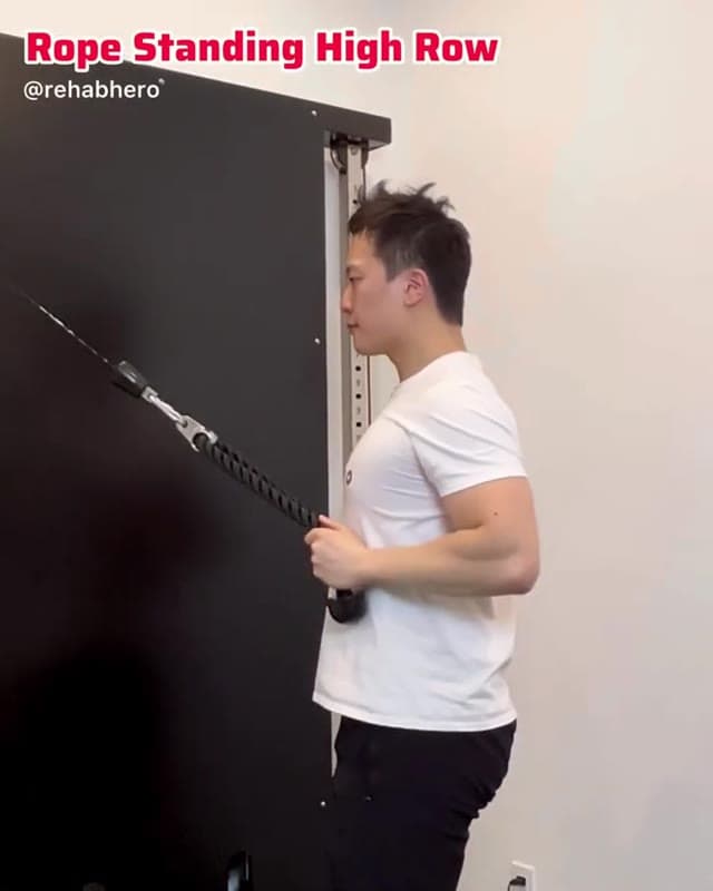 站姿绳索高位划船—背部强化练习