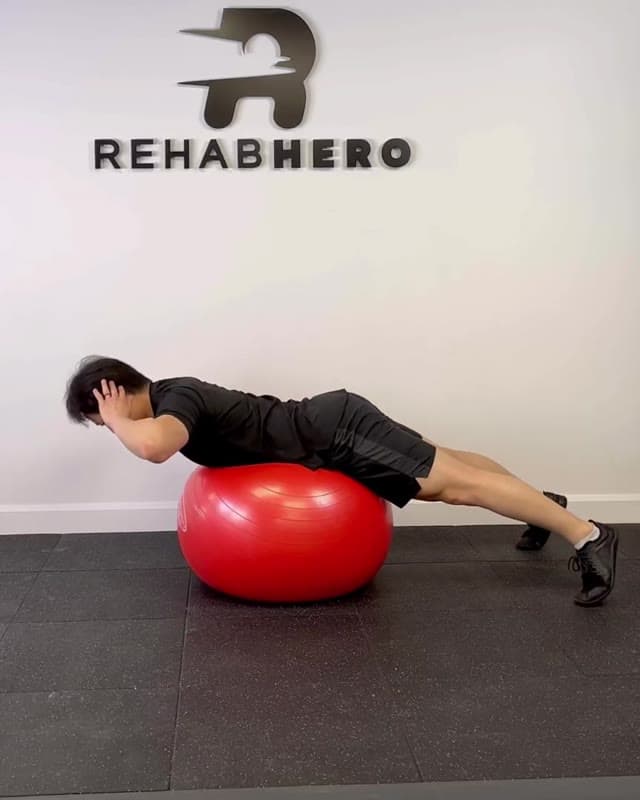 Swiss Ball Back Extension - low back strengthening exercise on a stability ball