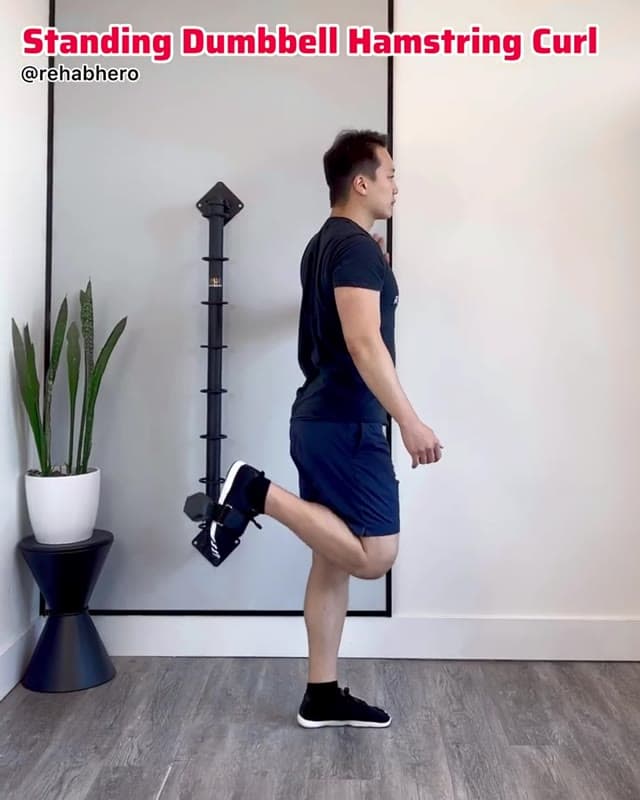 站姿哑铃腘绳肌弯举