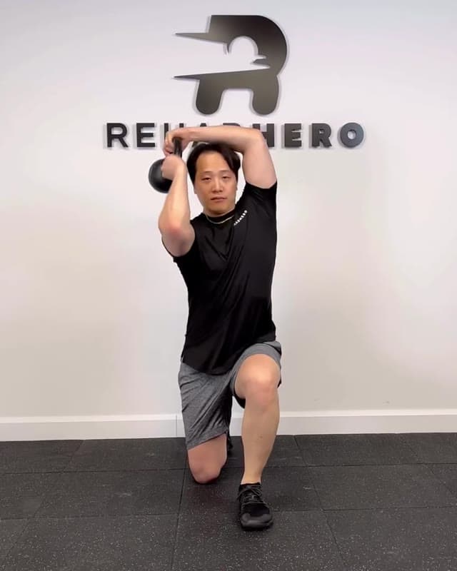 Split Squat Kettlebell Halo - dynamic strengthening exercise for the shoulder