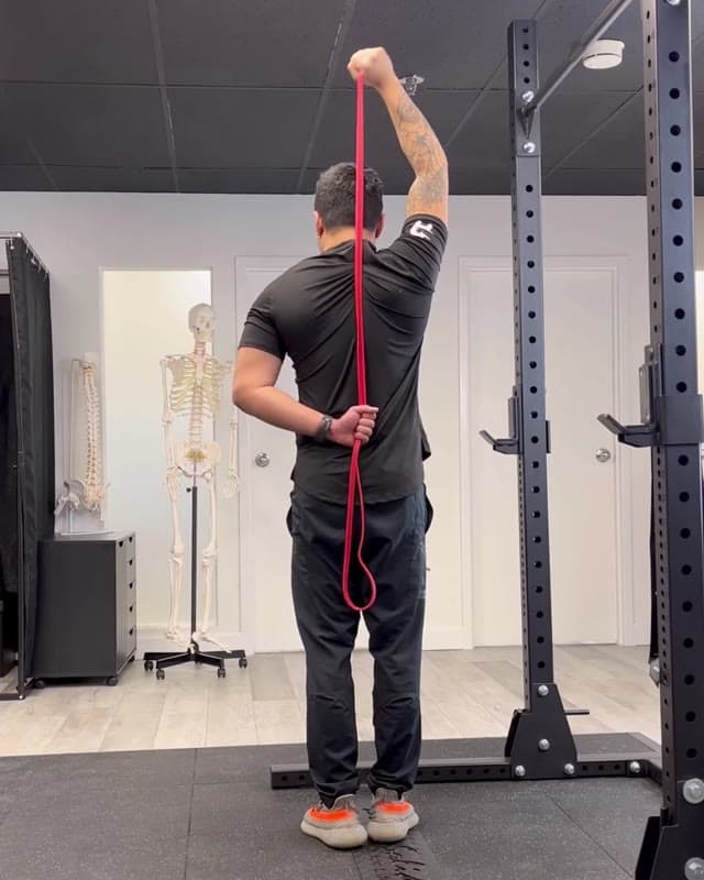 Banded Overhead Triceps Extension