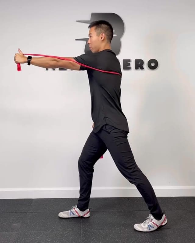 弹力带单侧前锯肌冲拳