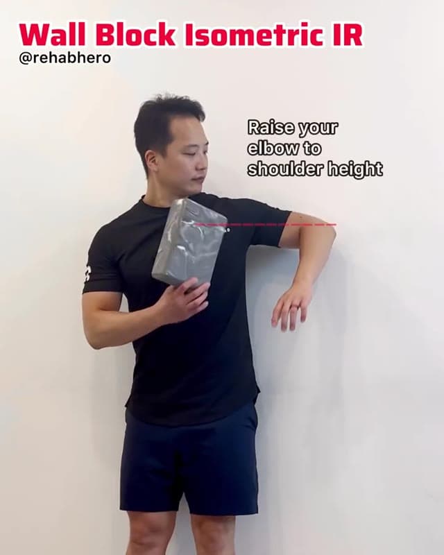 Wall Block Isometric Shoulder Internal Rotation