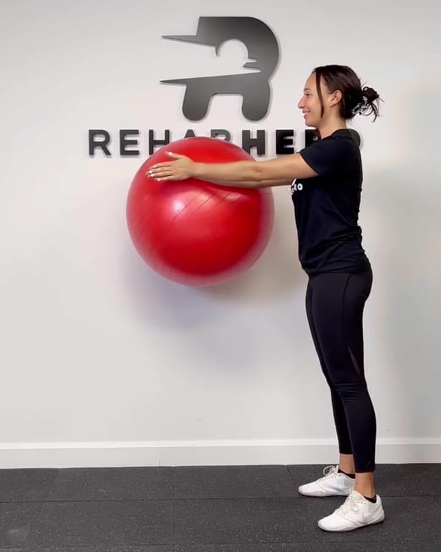 Swiss Ball Pallof Press - functional core strengthening exercise