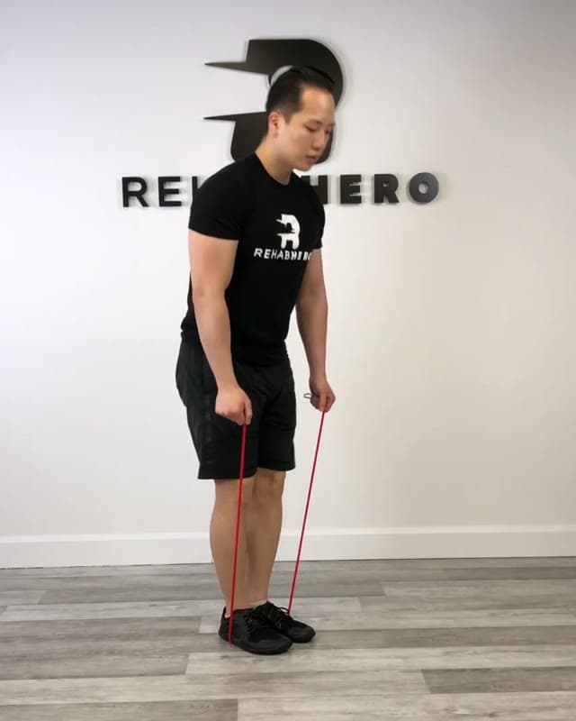 弹力带俯身反向飞鸟－菱形肌强化训练