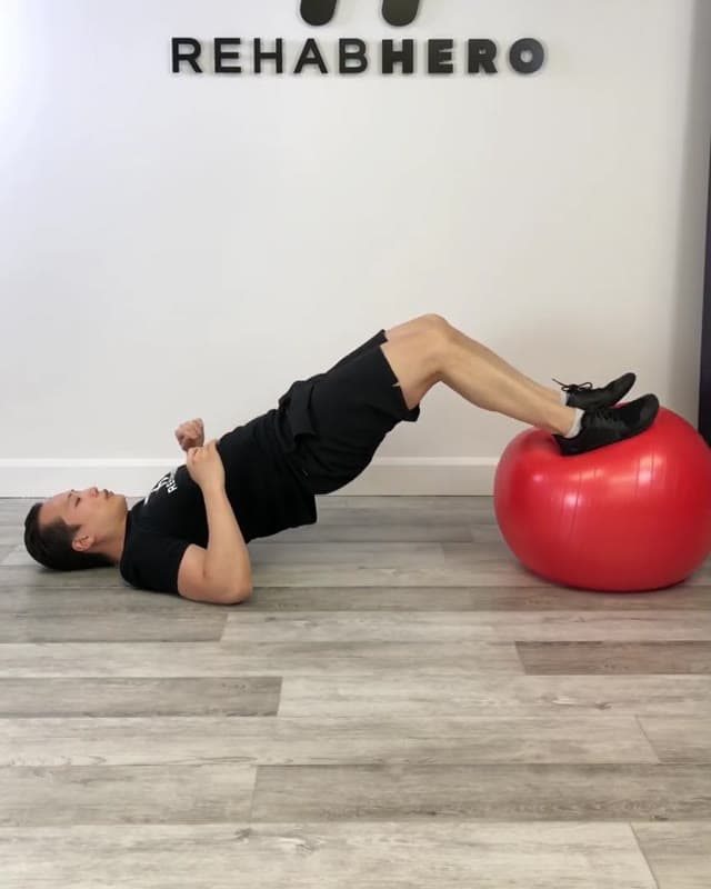 Stability Ball Hamstring Bridge - Advanced Hamstring Strengthening Exercise
