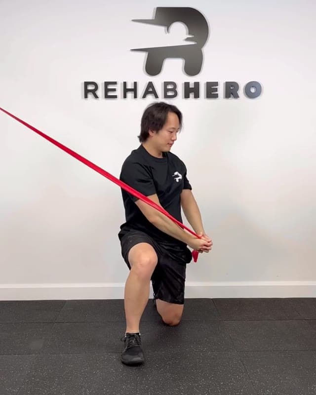 High to low split squat chop - oblique strengthening exercise