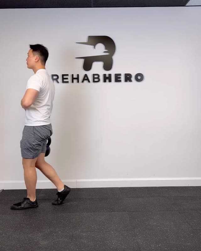 Backwards Suitcase Carry - How to target the VMO, knee pain exercise