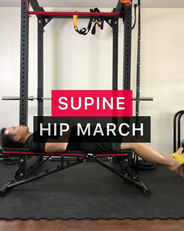 Supine Hip March - Hip flexor Strengthening