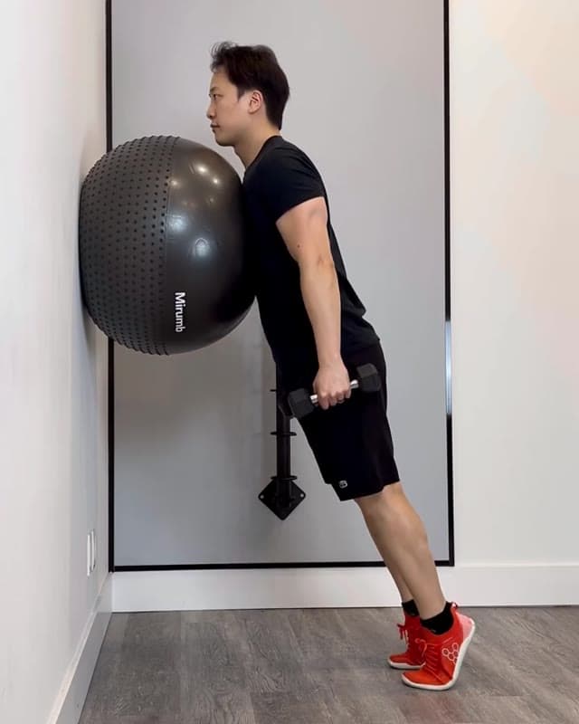Swiss Ball Calf Raise - calf strengthening exercise