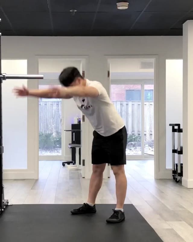 Toe touch to Squat & Reach - how to warm up for squats and to squat deeper