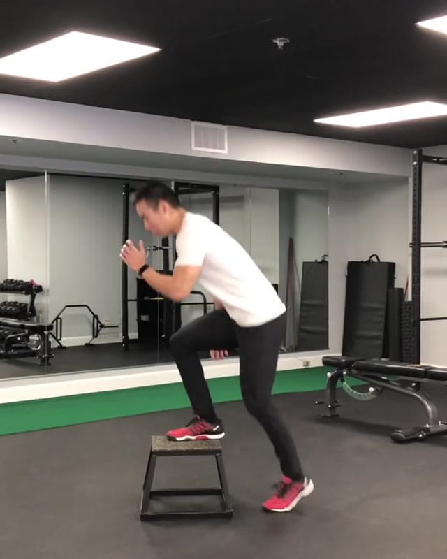 Sprinter Step Up Jumps - Unilateral Vertical training and Plyometrics exercise